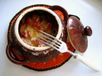 Баклажаны запеченные в горшочках с томатом и сыром - фото Magenta-heaven
